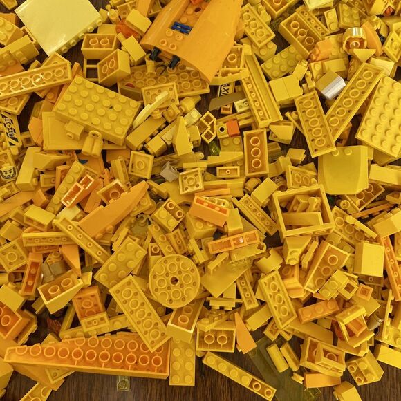 Lego Lot 2+ Pounds Yellow Parts Pieces Plates Bricks Minecraft City Star Wars - Picture 7 of 16